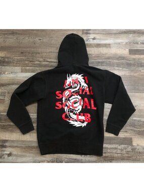 Anti Social Social Club Garden Grove Dragon Mens Medium Hoodie Independent Black
